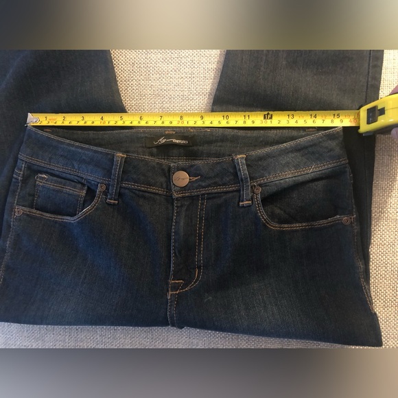 AZ DENIM BLUE JEAN STRETCHY SKINNY LEG 3 INCH ZIPPER FRONT - Picture 13 of 15